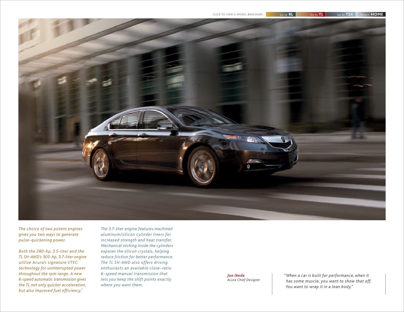 2012 Acura RL TL TSX Brochure Page 57